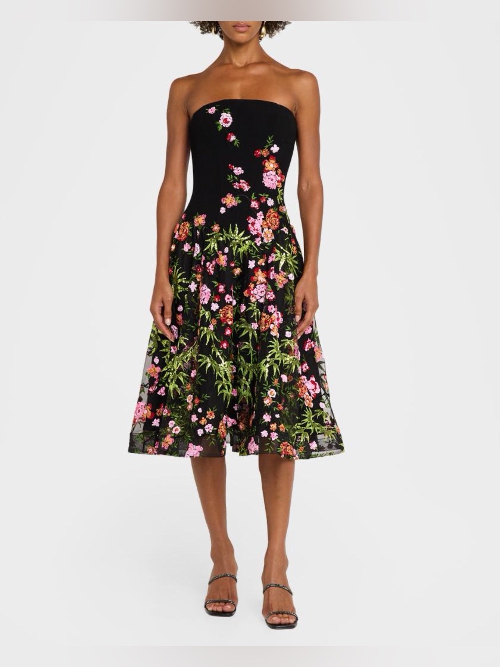 Helsi Blair Strapless Floral Applique Midi Dress
